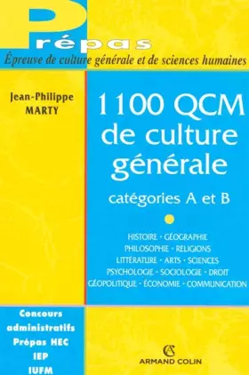 Couverture du produit · 1 100 QCM de culture générale : Catégories A et B
