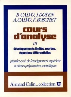 Couverture du produit · Cours d'analyse