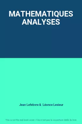 Couverture du produit · MATHEMATIQUES ANALYSES