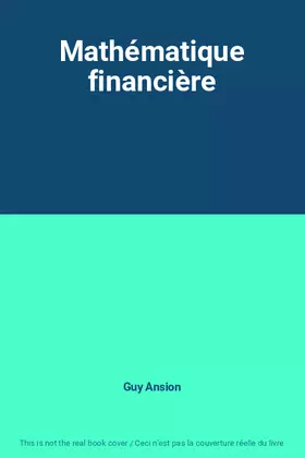 Couverture du produit · Mathématique financière