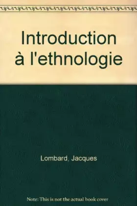 Couverture du produit · Introduction à l'ethnologie