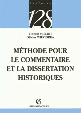 Couverture du produit · Méthode pour le commentaire et la dissertation historiques