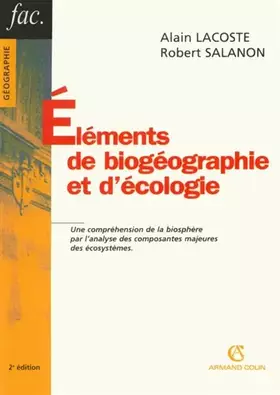 Couverture du produit · Éléments de biogéographie et d'écologie