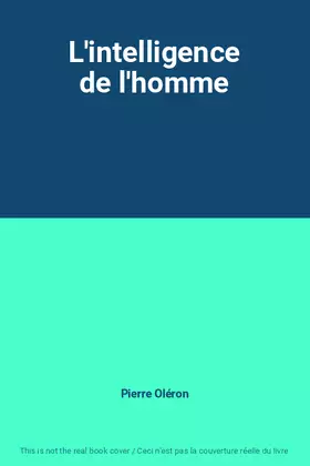 Couverture du produit · L'intelligence de l'homme