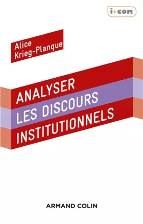Couverture du produit · Analyser les discours institutionnels