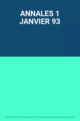 Couverture du produit · ANNALES 1 JANVIER 93