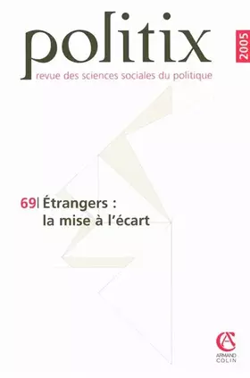 Couverture du produit · Politix, N° 69, Janvier 2005 :