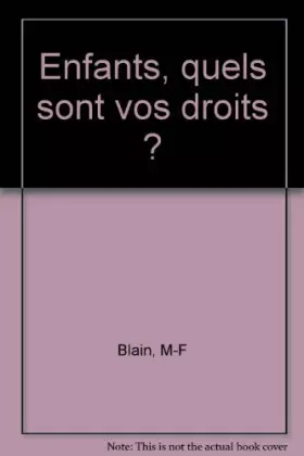 Couverture du produit · Enfants, quels droits ?