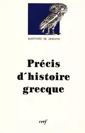 Couverture du produit · Précis d'histoire grecque
