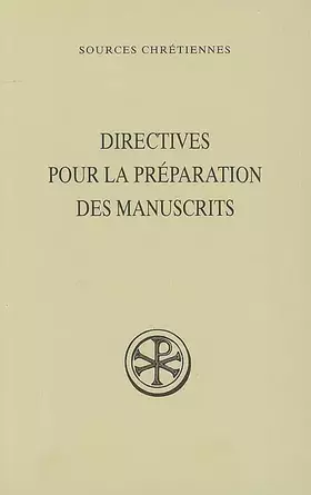 Couverture du produit · Directives pour la préparation des manuscrits