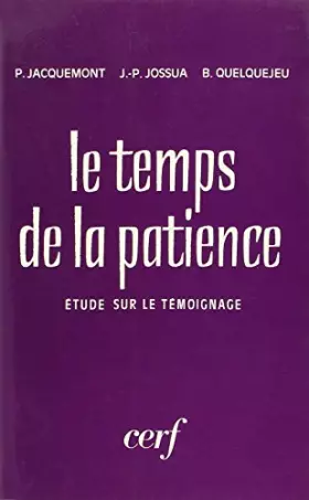 Couverture du produit · Le temps de la patience