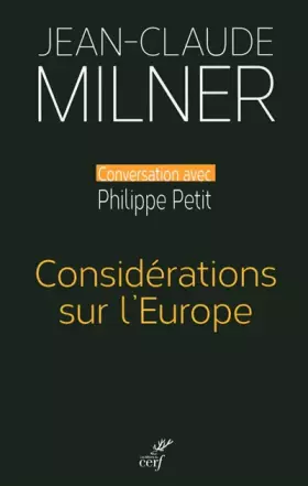 Couverture du produit · Considérations sur l'Europe