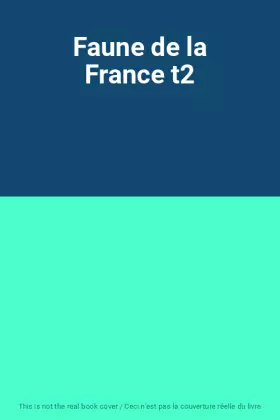 Couverture du produit · Faune de la France t2
