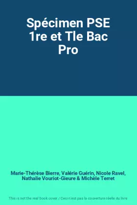Couverture du produit · Spécimen PSE 1re et Tle Bac Pro