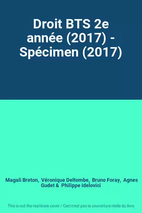 Couverture du produit · Droit BTS 2e année (2017) - Spécimen (2017)