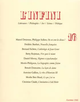 Couverture du produit · L'Infini