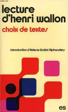 Couverture du produit · Lecture d'Henri Wallon