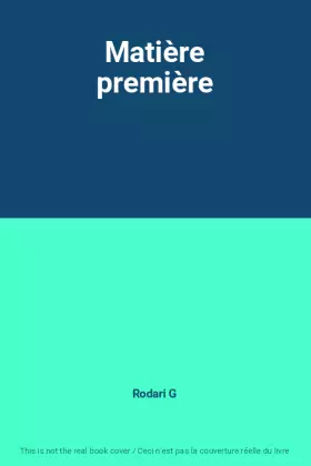 Couverture du produit · Matière première