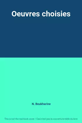 Couverture du produit · Oeuvres choisies