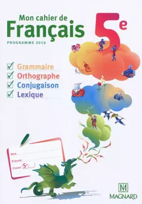 Couverture du produit · Mon cahier de francais 5e