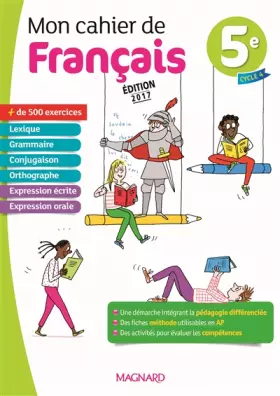 Couverture du produit · Mon cahier de français 5e (2017)