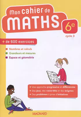 Couverture du produit · Mon cahier de maths 6e (2018) (2018)
