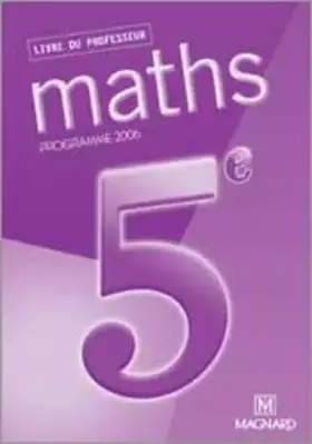 Couverture du produit · Maths 5e - Livre du professeur
