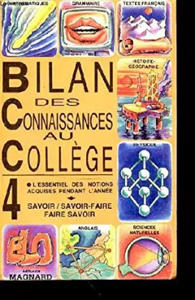 Couverture du produit · Bilan des connaissances au college/4e