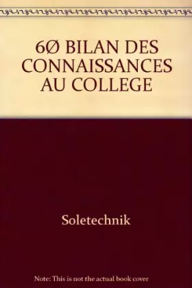 Couverture du produit · 6Ø BILAN DES CONNAISSANCES AU COLLEGE