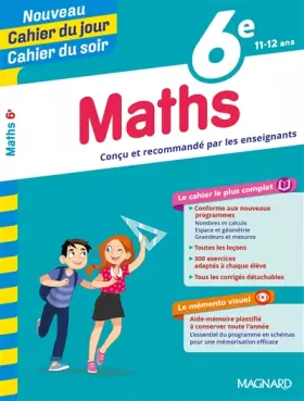 Couverture du produit · 6E MATHS CAHIER DU JOUR CAHIER DU SOIR
