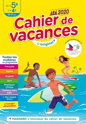 Couverture du produit · 2020 5E 4E CAHIER VACANCES 12-13 ANS