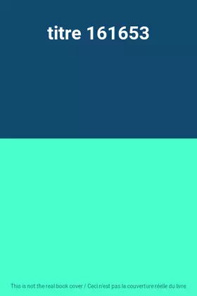 Couverture du produit · titre 161653
