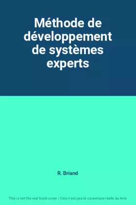 Couverture du produit · Méthode de développement de systèmes experts