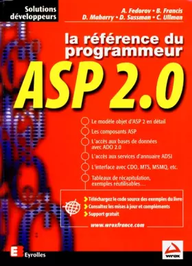 Couverture du produit · La référence du programmeur ASP 2.0