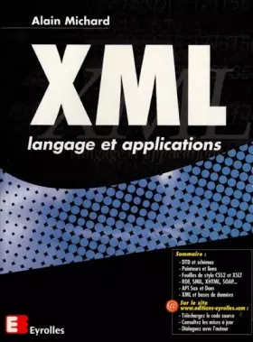 Couverture du produit · Xml langage et applications