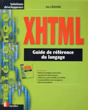 Couverture du produit · XHTML Guide de référence du langage