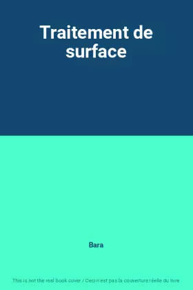 Couverture du produit · Traitement de surface