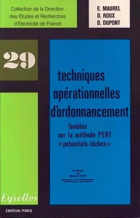 Couverture du produit · Techniques opérationnelles d'ordonnancement