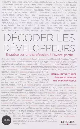Couverture du produit · Décoder les développeurs: Enquête sur une profession à l'avant-garde