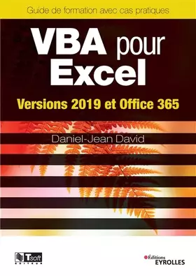 Couverture du produit · VBA pour Excel: Versions 2019 et Office 365