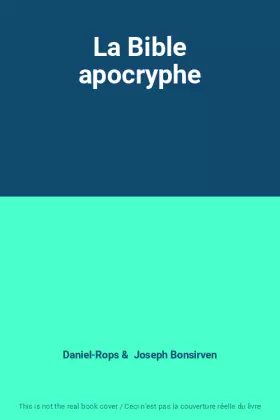 Couverture du produit · La Bible apocryphe