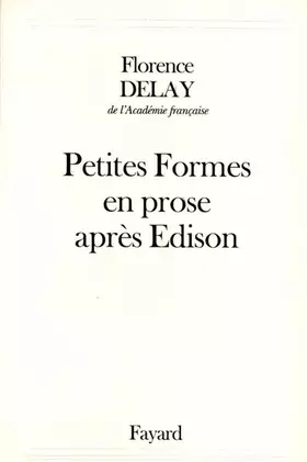 Couverture du produit · Petites formes en prose après Edison