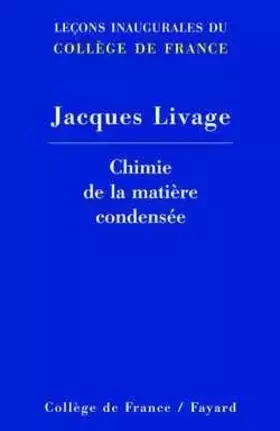 Couverture du produit · Chimie de la matière condensée