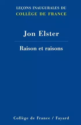 Couverture du produit · Raison et raisons