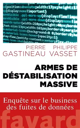 Couverture du produit · Armes de déstabilisation massive
