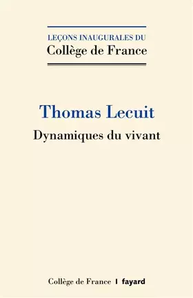 Couverture du produit · Dynamiques du vivant