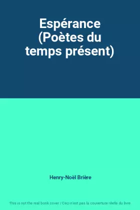 Couverture du produit · Espérance (Poètes du temps présent)
