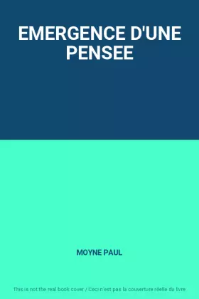 Couverture du produit · EMERGENCE D'UNE PENSEE