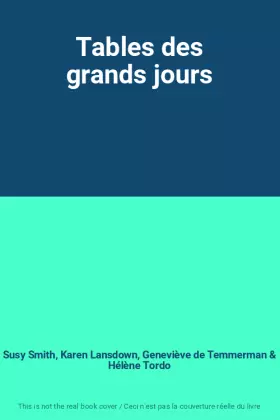 Couverture du produit · Tables des grands jours