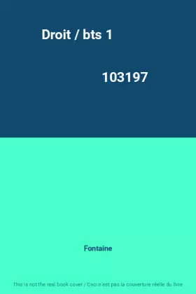 Couverture du produit · Droit / bts 1                                                                                 103197